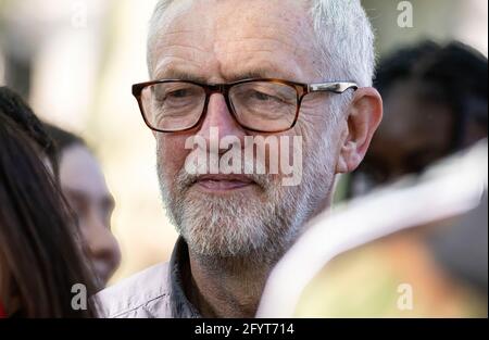 London, UK. 29th May, 2021. Former Labour leader Jeremy Corbyn seen leaving after the demonstration.In March 2021, The UK government proposed the Police and Crime Bill 2021, purporting to expand police rights. Since its publication, it has met with widespread skepticism from the public and subsequently became the subject of protests. Credit: SOPA Images Limited/Alamy Live News