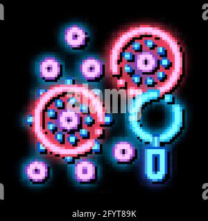 Searching Pathogen Element neon glow icon illustration Stock Vector