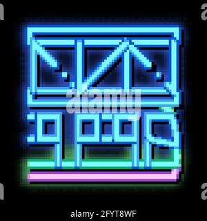 Public Transport Suspention Railway neon glow icon illustration Stock Vector