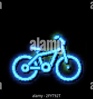 Public Transport Bicycle neon glow icon illustration Stock Vector