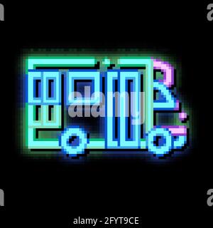 Public Transport Paratransit neon glow icon illustration Stock Vector