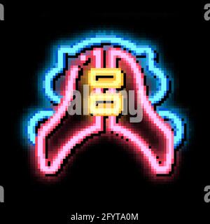 Dental Plate Stomatology neon glow icon illustration Stock Vector