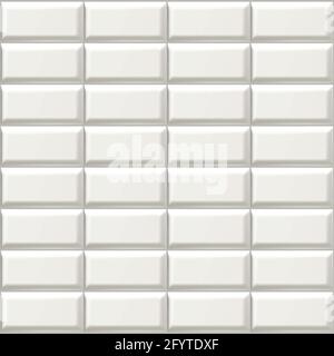 3d realistic vector isolated icon illustration of white bathroom tiles. Stock Vector