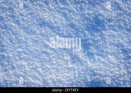 Full frame fresh snow texture in blue tone Stock Photo