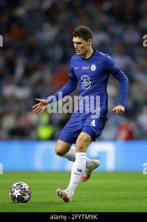 Porto, Portugal, 29th May 2021. Andreas Christensen of Chelsea during the UEFA Champions League match at the Estadio do Dragao, Porto. Picture credit should read: David Klein / Sportimage Stock Photo