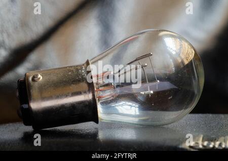 a detailed close view of a bulb on the table Stock Photo