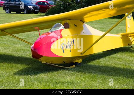 Vintage Slingsby T30b Prefect single seat glider at the London Gliding Club, based at Dunstable Stock Photo