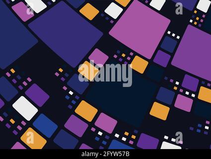 Abstract dash futuristic of square pattern digital design template. Overlapping design with contrast color style background. Stock Vector