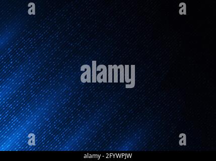 Abstract blue shiny diagonal lines and dot particles with lighting on dark blue background. Technology digital futuristic concept. Vector illustration Stock Vector