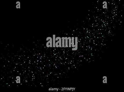 Abstract many dots particles rainbow pastels color isolated on black background. Vector illustration Stock Vector