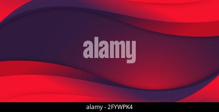 Abstract banner web template blue and red vibrant color fluid wave shape modern background. Vector illustration Stock Vector