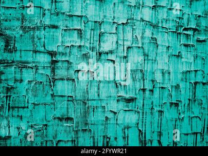 Texture of dark turquoise paint on the wall Stock Photo