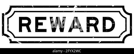 Grunge black reward word square rubber seal stamp on white background Stock Vector