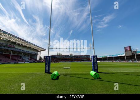 Gloucester, UK. 30th May, 2021. Kingsholm Stadium ready for the Allianz Premier 15s Final between Saracens Women and Harlequins Women at Kingsholm Stadium in Gloucester, England. Credit: SPP Sport Press Photo. /Alamy Live News Stock Photo