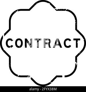 Grunge black contract word rubber seal stamp on white background Stock Vector