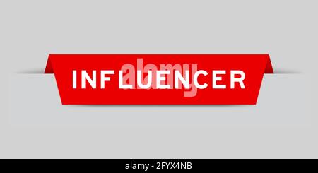Red color inserted label with word influencer on gray background Stock Vector