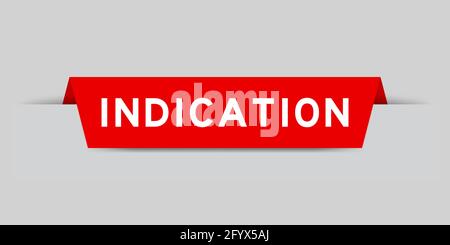 Red color inserted label with word indicaiton on gray background Stock Vector