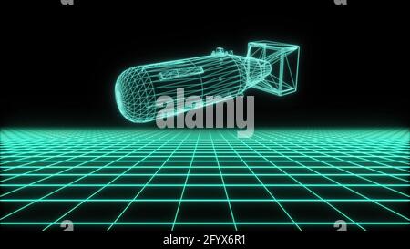 3d illustration - Holographic Tron Grid Floor Motion Graphic Element ...