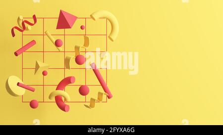 3D illustration of abstract decorative geometrical shapes  Stock Photo