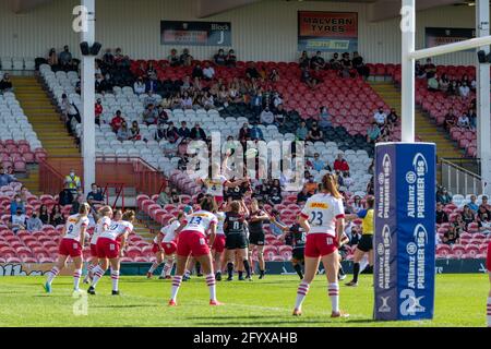 Gloucester, UK. 30th May, 2021. Lineout during the Allianz Premier 15s Final between Saracens Women and Harlequins Women at Kingsholm Stadium in Gloucester, England. Credit: SPP Sport Press Photo. /Alamy Live News Stock Photo