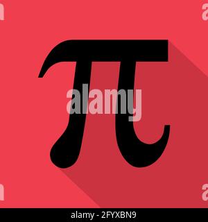 Pi mathematical symbol, geometry formula icon, education vector illustration, 3,14 button . Stock Vector