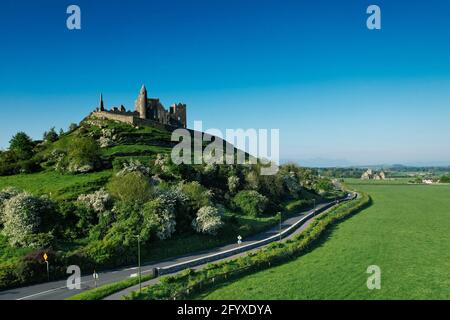 Aerial view of the Rock of Cashel, also known as Cashel of the Kings and St. Patrick's Rock, is a historic site located at Cashel, County Tipperary, I