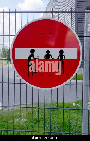 Funny No entry sign, Berlin Stock Photo