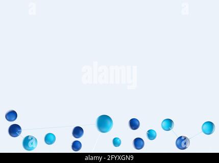 Connections atoms on white background for the presentations or wallpaper. 3d rendering. Stock Photo