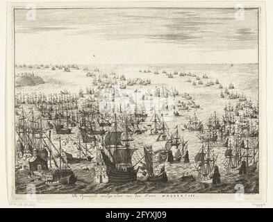 Destruction of the Spanish Armada The Spanish war fleet of the