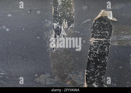 Adhesive clear tape on rusty metal surface. Grunge background design element. Stock Photo