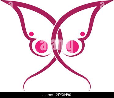 Butterfly icon logo design concept template illustration vector Stock Vector