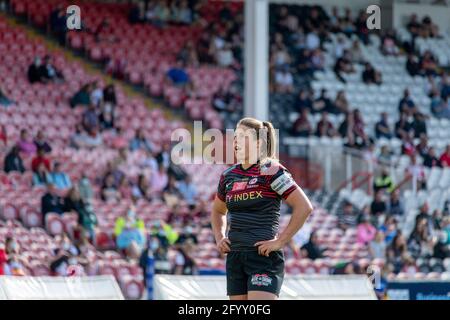 Gloucester, UK. 30th May, 2021. Sophie de Goede (4 Saracens Women) during the Allianz Premier 15s Final between Saracens Women and Harlequins Women at Kingsholm Stadium in Gloucester, England. Credit: SPP Sport Press Photo. /Alamy Live News Stock Photo