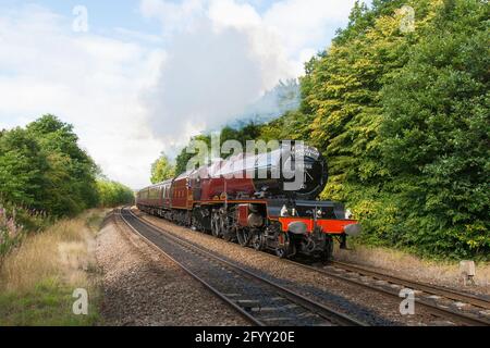 Princess Elizabeth on a mainline steam train Stock Photo