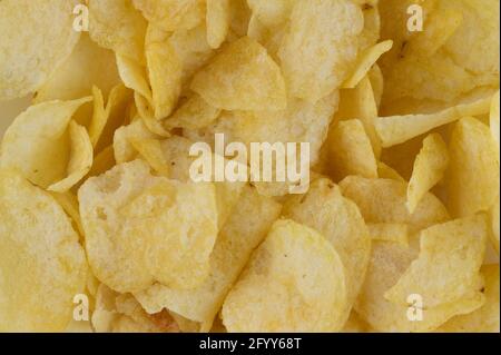 crispy potato chips snack texture background Stock Photo