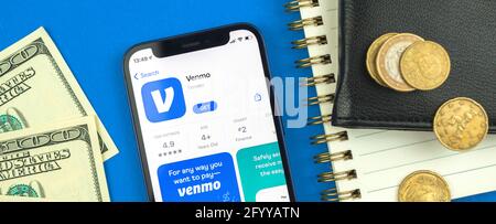 Kharkov, Ukraine - May 28, 2021: Venmo application banner Stock Photo