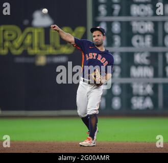 HOUSTON, TX - MAY 30: Houston Astros relief pitcher Andre Scrubb (70)  reacts after finishing the ninth inning with a 7-4 win during the baseball  game between the San Diego Padres and