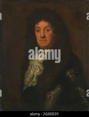 Portrait of Cornelis Tromp (1629-91), Vice-Admiral of Holland and West Friesland. Portrait of Cornelis Tromp (1629-91), Lieutenant-Admiraal van Holland and West Friesland. Bust in armor. Stock Photo