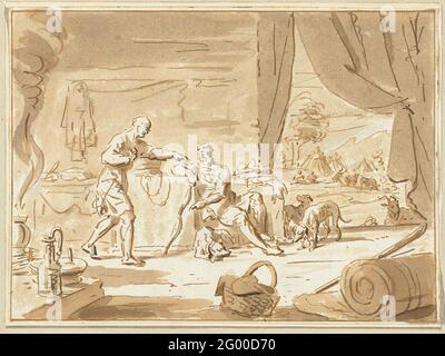 Possibly a design for a print, Esau sells his birthright to Jakob ...