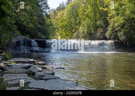 Hooker Falls in Transylvania County North Carolina Stock Photo