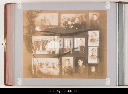 Composition of 12 photos and dried branches. Stock Photo