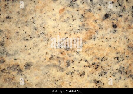 Pale yellow granite with small black inclusions. Background, pattern, texture. Stock Photo