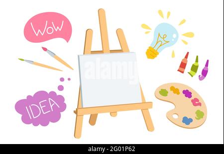 Art supplies collection. Hand drawn tools for painters isolated on white  background. Vector illustration Stock Vector Image & Art - Alamy