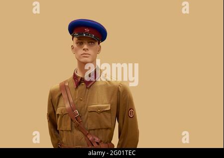 Mannequin in the uniform of the Soviet army Stock Photo