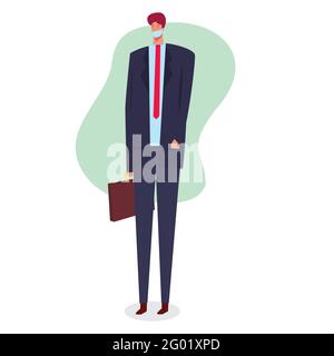 businessman working wearing mask vector illustration in flat style Stock Vector