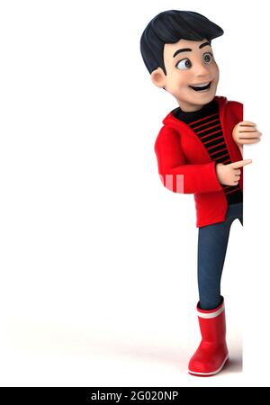 Fun 3D cartoon teenage boy Stock Photo