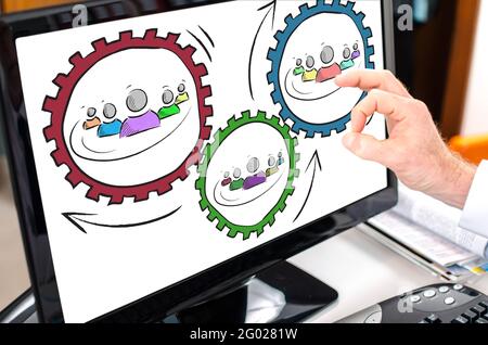 Partnership concept shown on a computer screen Stock Photo