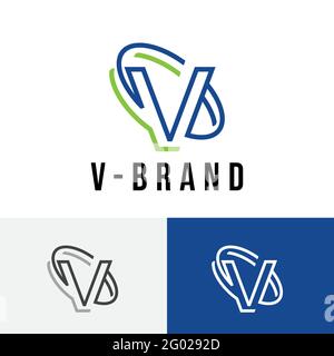 V Letter Business Line Abstract Modern Clean Logo Symbol Stock Vector