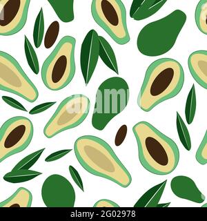 pattern vector illustration fresh avocado Stock Vector