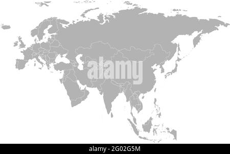 Eurasia On World Map Vector Illustration With Simplified Map Of Eurasia Continent. States  Borders And Border Between Europe And Asia. Violet And Blue Silhouettes.  White Ou Stock Vector Image & Art - Alamy