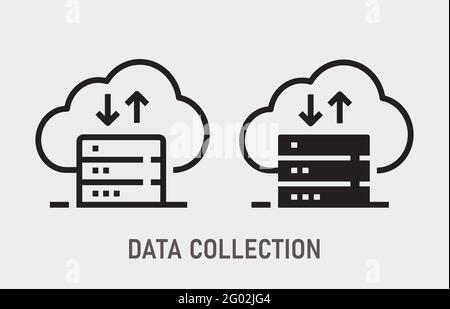 Data collection icon. Vector illustration isolated on white. Stock Vector